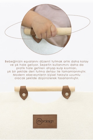 Keçe Çocuk Oyuncak/kirli Çamaşır Depolama Sepeti, Çok Amaçlı Saklama Sepeti, Morbunny Serisi Bej