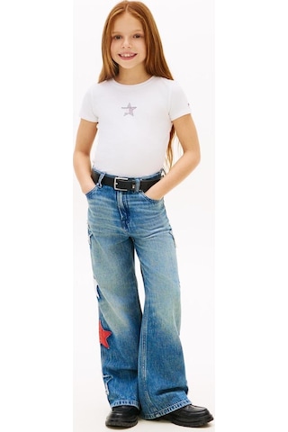 Tommy Hilfiger Kız Çocuk Tişört Kg0kg09097-16139 Beyaz