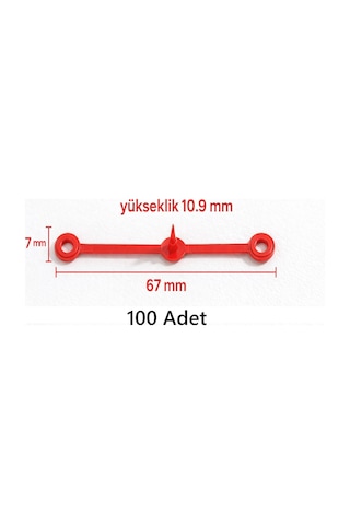 Luluyen Kırmızı 100 Adet Plastik Güvenlik Kilidi Klips 67mm Güvenlik Etiket Trim Sabitleyici Askı Paket Kilit Tek Kullanımlık