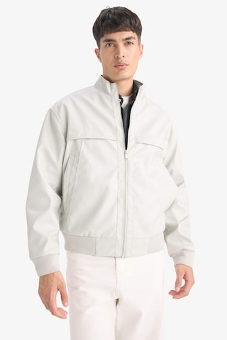 Defacto Oversize Geniş Kalıp Dik Yaka Fermuarlı Suni Deri Mont E8818ax25augr470 Gri