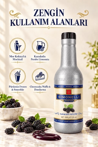Simonelli Karadut Frozen Meyve Püresi 1 KG