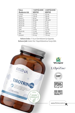 Fıtrina Tırotrın Plus 90 Kapsül