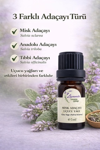 Lavande Lavanta Çiftliği Misk Adaçayı Uçucu Yağı 5 ML
