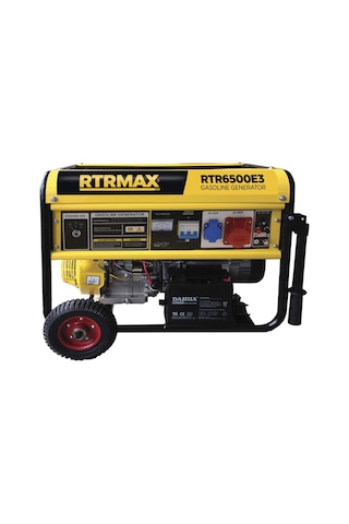 Rtrmax RTR6500E3 Benzinli Jeneratör (Trifaze) 6.8 Kva / 5.5 kW 380 V İpli / Marşlı (Akülü)