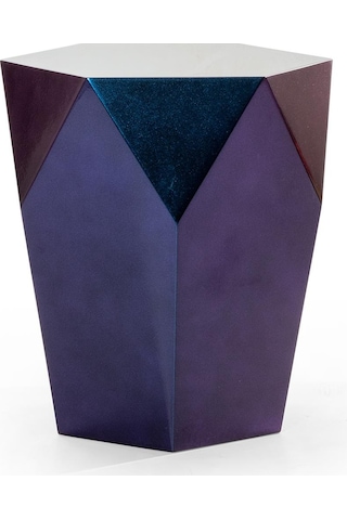 Avatar Yan Sehpa Koltuk Sehpası Metalik Boya Mor