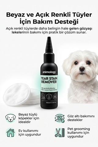 Animology Tear Stain Remover Köpek Gözyaşı Lekesi Temizleyici Göz Çevresi Bakım Solüsyonu 100 Ml
