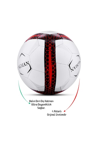 Telvesse Futbol Topu Profesyonel El Dikişli Ultra Dayanıklı Sert Zemin Halı Saha Topu 099 No:5 Karışık Renkli