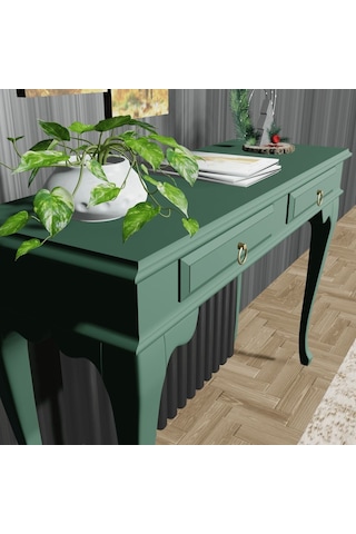 Roys Ahşap 120 Cm Yeşil Çekmeceli Petek Üstü Yüksek  Dresuar Ahşap