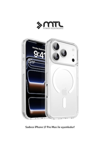 İphone 17 Pro Max Uyumlu Şeffaf Magsafe Kılıf Mtl Safe