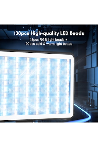 Andoer Pocket Rgb Video Işığı Led Dolgu Işığı Paneli Siyah Siyah