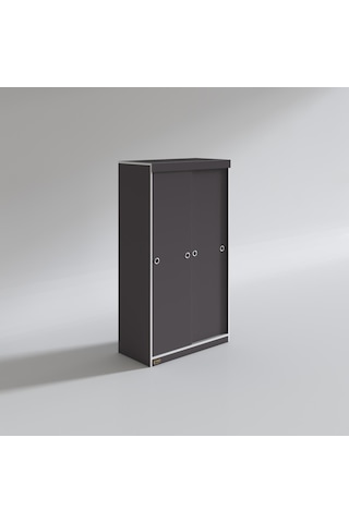 Kenzlife Gardırop Sürgülü Kapaklı Kapılı 100 Papatya Gri Gardolap Dolap