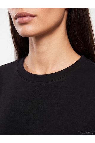 LC Waikiki Lc Waıkıkı Siyah Soft Touch Kadın Sweatshirt Tunik