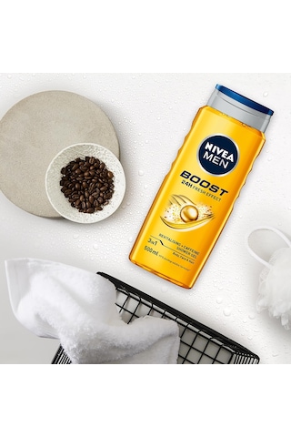 Boost Duş Jeli 500 Ml, 3'ü 1 Arada Komple Bakım, Vücut, Saç Ve Yüz İçin, Kafein İle Canlandırıcı Bakım Diğer