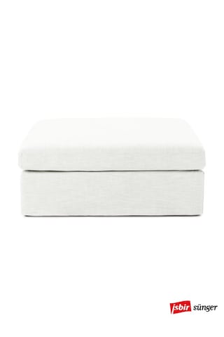 Mode Siesta Pro Kuş Tüyü Puf 01 Kırık Beyaz Keten Kumaş