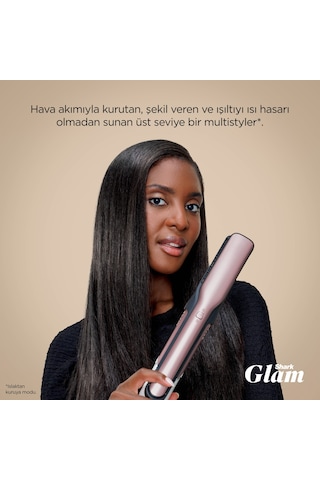 Shark Glam 5 Başlıklı Düz,dalgalı Ve Bukleli Çok Amaçlı Saç Şekillendirici - Pembe
