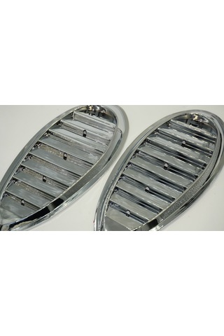 Arazi Off Road Binek Araç Ön Kaput Gümüş Krom Air Flow Rüzgarlık