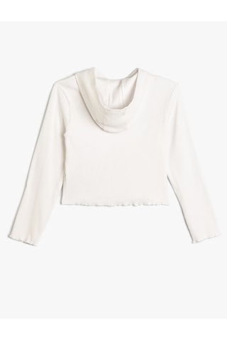 Koton Kapşonlu Sweatshirt Şehir Baskılı Pamuklu Beyaz 5wkg10211ak Beyaz