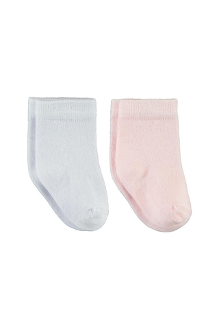Civil Baby Bambu Organik Bebek Çorap Set - Beyaz Beyaz - Pembe
