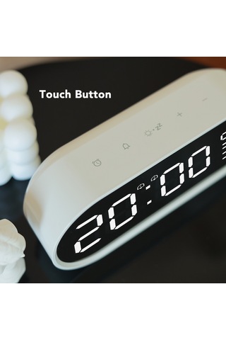 Dofolink Dijital Ayna Saat - Sicaklık Ve Nem Ölçer, Sürekli Işık Ayarı, Usb İle Beslenir Pil Dahil Değil