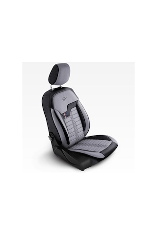 Panda Londra Serisi İngiliz Jakar Kumaş Oto Koltuk Kılıfı - Açık Gri - Siyah