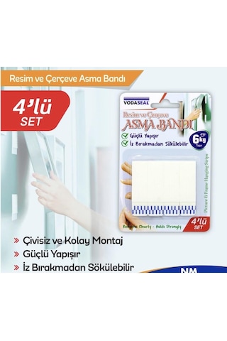 Vodaseal Resim ve Çerçeve Asma Bandı Bantı 4 Lü Set N11.1484