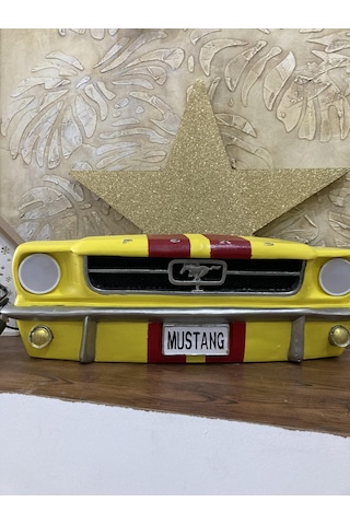 Işıklı Mustang Duvar Obje Araba Sarı Kırmızı