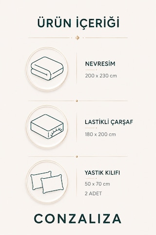 Conzaliza Çift Kişilik Lastikli Çarşaflı Nevresim Takımı Fresh Model Çok Renkli