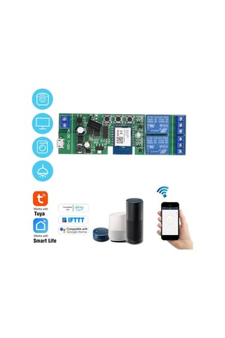 Dancemonkey Tuya 2 Kanallı Wifi Anahtar Akıllı Ev Otomasyonu Alexa/google Uyumlu Zamanlayıcı, Uzaktan Kontrol