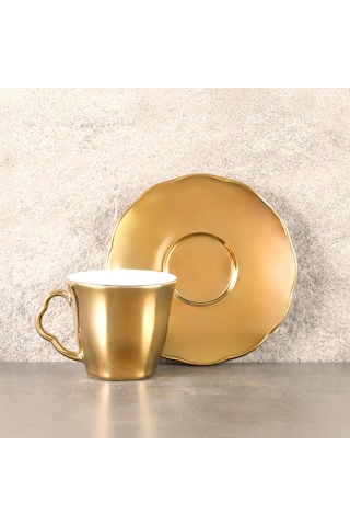 Aryıldız Stellar Gold 4 Parça 2 Kişilik Türk Kahve Fincan Takımı 90 Ml Çok Renkli