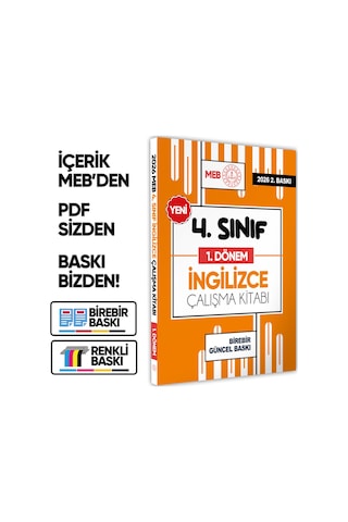 2026 MEB ÖDM İlkokul 4.Sınıf İNGİLİZCE 1.DÖNEM Çalışma Kitabı Alıştırmalı/Soru Bankası BASKI ÜCRETİ