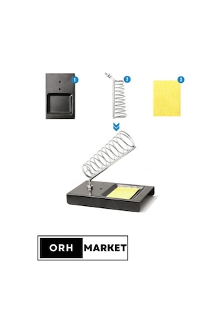 Süngerli Yaylı Kalem Havya Standı - Metal Gövdeli, Güvenli Lehimleme Desteği