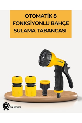 8 Modlu Bahçe Sulama Tabancası Seti Bitki Çiçek Araç Temizleme Standart