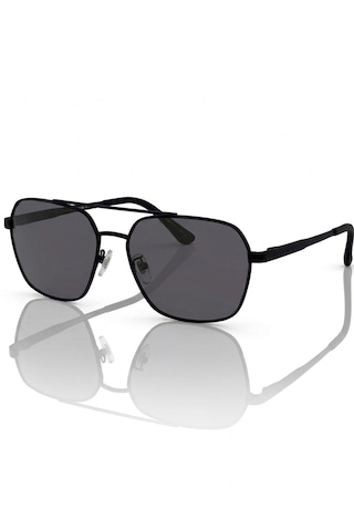 Di Caprio Dc3051black Geometrik Kare Aviator Polarize Camlı Erkek Güneş Gözlüğü Siyah
