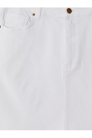 Lcw Petite Beyaz Dar Fit Mini Jean Etek