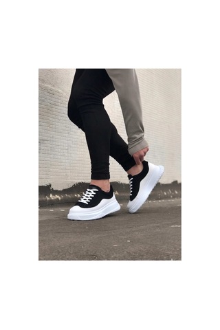 DMR Elegance Jy507 Alone Bağcıklı Süet Cilt Erkek Günlük Sneaker Ayakkabı Scbt Siyah/beyaz