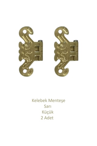 Sarı Dekoratif Kelebek Menteşe Büyük 2 Adet 4,2cm X 3,5cm