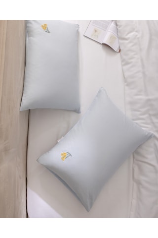 Bellure 2'li %100 Pamuk Nakışlı Yastık Kılıfı - Mavi 8684427348178 Çok Renkli