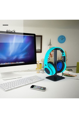 Fosenze Alüminyum Evrensel Kulaklık Süngeri Taşınabilir Montajlı Dürtüye Dayanıklı Kaymaz Tabanlı Tutucu - Gümüş