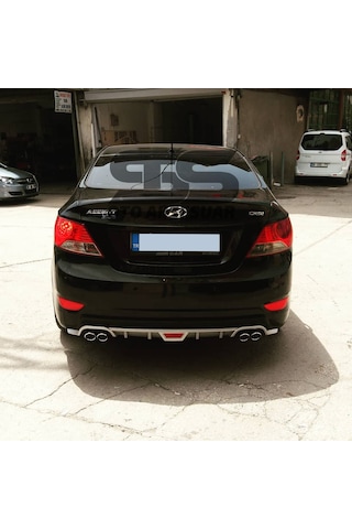 Hyundai Accent Blue Difüzör Arka Tampon Eki 4 Egzoz Çıkışlı Gri Tip