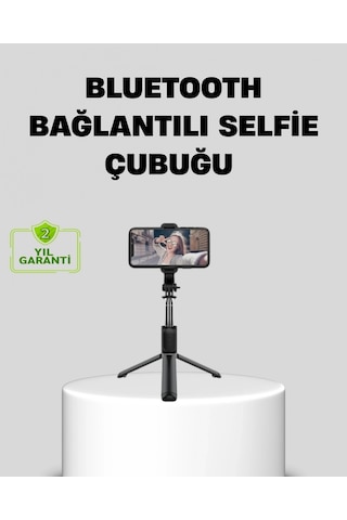 Bluetooth Selfie Çubuğu 360 Dönebilen Başlık, Kablosuz Bağlantı Çok Renkli