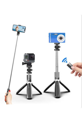 Tripod L02 4 In 1 Bluetooth Kumandalı Tripod Selfie Çubuğu