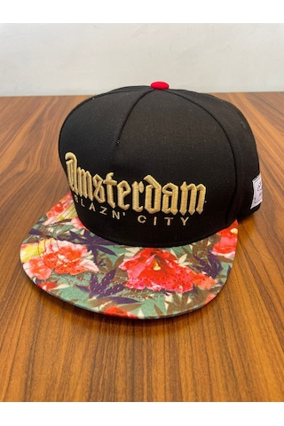 Hamze Amsterdam Nakışlı Hip Hop Snapback Rapper Unisex Cap Şapka Siyah