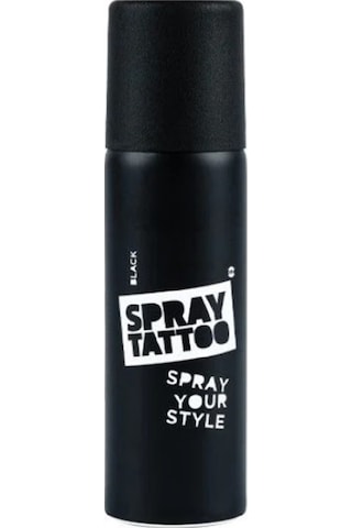 One Spray Tattoo Siyah Renk Geçici Dövme Spreyi + Sürpriz Şablon
