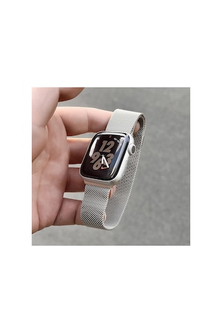 Apple Watch 42mm 44mm 45mm 49mm Seri 3 4 5 6 7 8 Se Uyumlu Ultra Kordon Starlight Hasır Örgü Metal