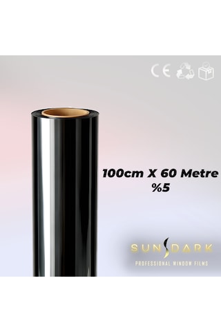 100cm X 60 Metre %5 Siyah Cam Filmi Nano Teknoloji Katman