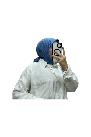 Losyana Jakarlı Su Yolu Desenli Eşarp 1034 İndigo