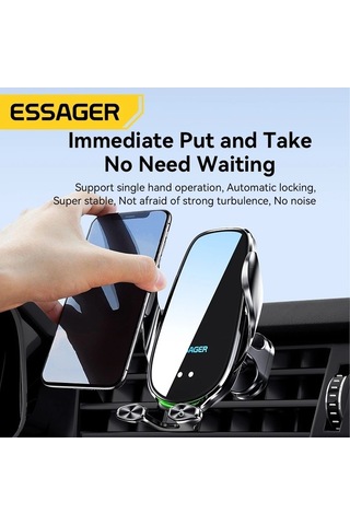 Tysm Joyjadehub Essager Qi 15w Kablosuz Şarj Araç Tutucusu, Otomatik Aç/kapa, 1 Adet 1pc