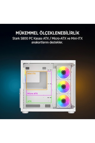 James Donkey Stark S800 4x Argb Whıte Kasa 750w