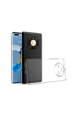 Huawei Mate 40 Pro İle Uyumlu Kılıf Şeffaf Kamera Korumalı Esnek Silikon Telefon Kılıfı Kapak