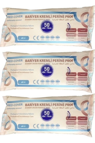 Med-Cover Bariyer Kremli Perine Bölgesi Pedi Bezi 50 x 3 Paket